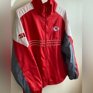 Vintage Kansas City Chiefs NFL Reebok Wind Breaker Jacket FREE lanyard included